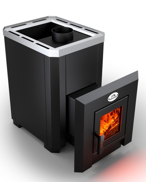 Модель ПКС-01 (02/04) Ч С2: с выносным топливним каналом и дверцей со стеклом, кожух черный